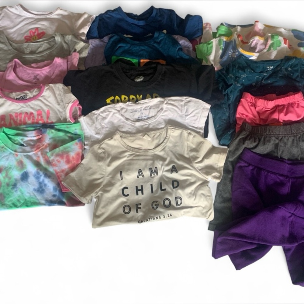 Bundle of 16 spring summer t-shirt short girl size 6 casual